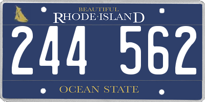 RI license plate 244562