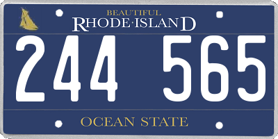 RI license plate 244565