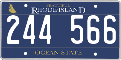 RI license plate 244566