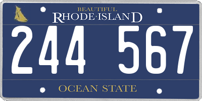 RI license plate 244567