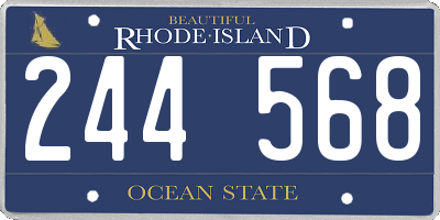 RI license plate 244568