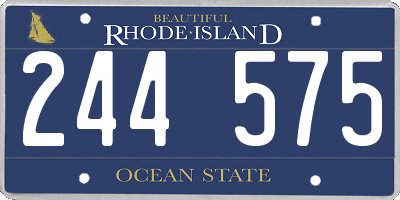 RI license plate 244575