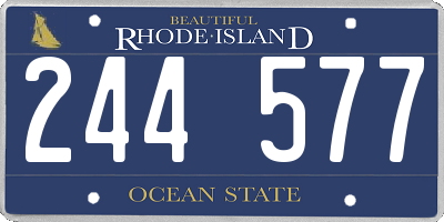 RI license plate 244577