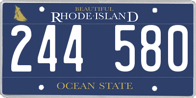 RI license plate 244580
