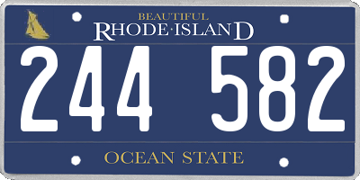 RI license plate 244582