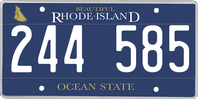 RI license plate 244585