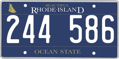 RI license plate 244586