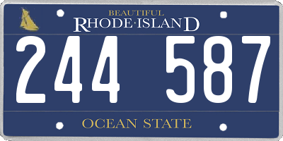 RI license plate 244587