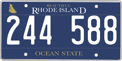 RI license plate 244588