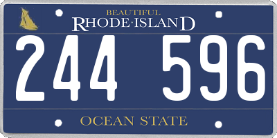 RI license plate 244596