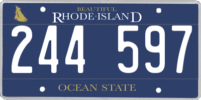 RI license plate 244597