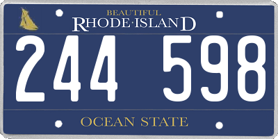 RI license plate 244598