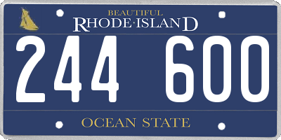 RI license plate 244600