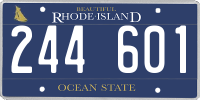 RI license plate 244601