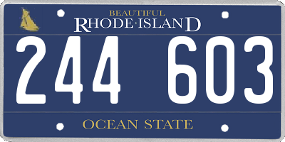 RI license plate 244603