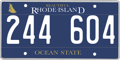 RI license plate 244604