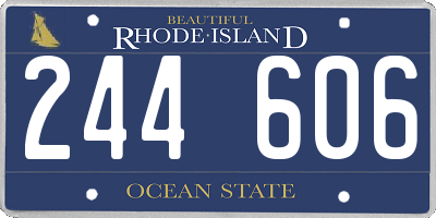 RI license plate 244606