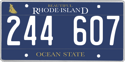 RI license plate 244607