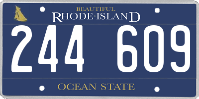 RI license plate 244609