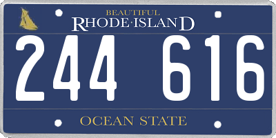 RI license plate 244616