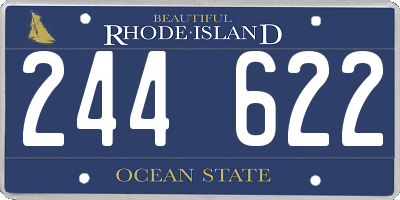RI license plate 244622