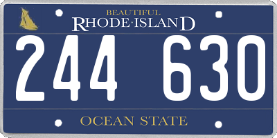 RI license plate 244630