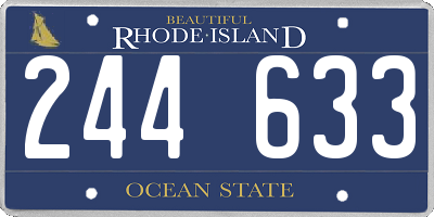 RI license plate 244633