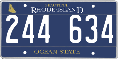 RI license plate 244634