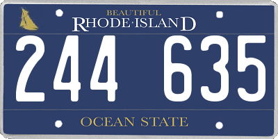 RI license plate 244635