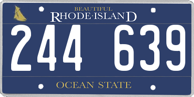 RI license plate 244639