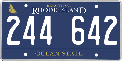 RI license plate 244642