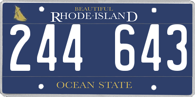 RI license plate 244643