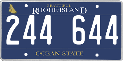 RI license plate 244644