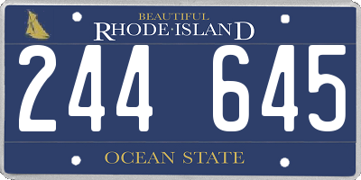 RI license plate 244645