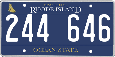 RI license plate 244646