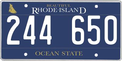 RI license plate 244650