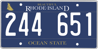 RI license plate 244651