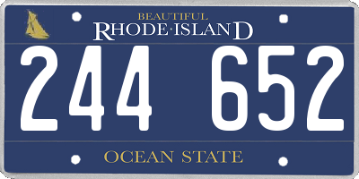 RI license plate 244652