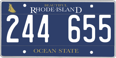 RI license plate 244655