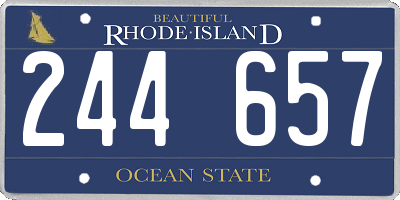 RI license plate 244657