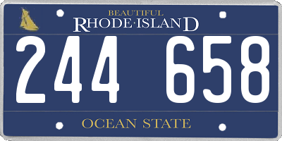 RI license plate 244658