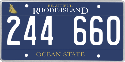 RI license plate 244660
