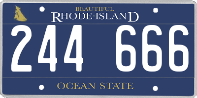 RI license plate 244666