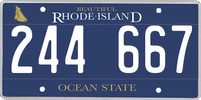 RI license plate 244667