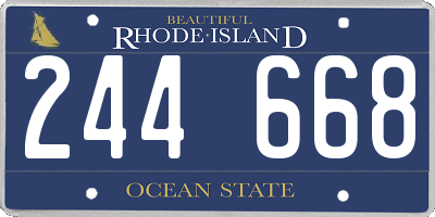 RI license plate 244668