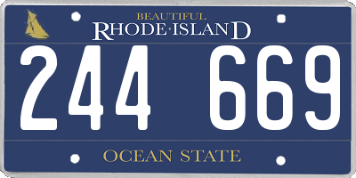 RI license plate 244669