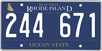 RI license plate 244671