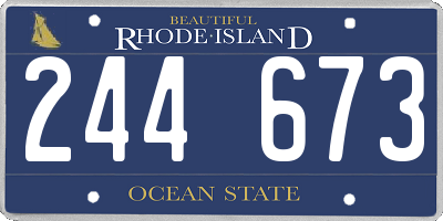 RI license plate 244673