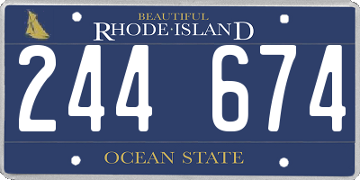 RI license plate 244674