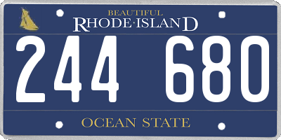 RI license plate 244680